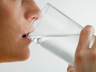 drinking glass of water